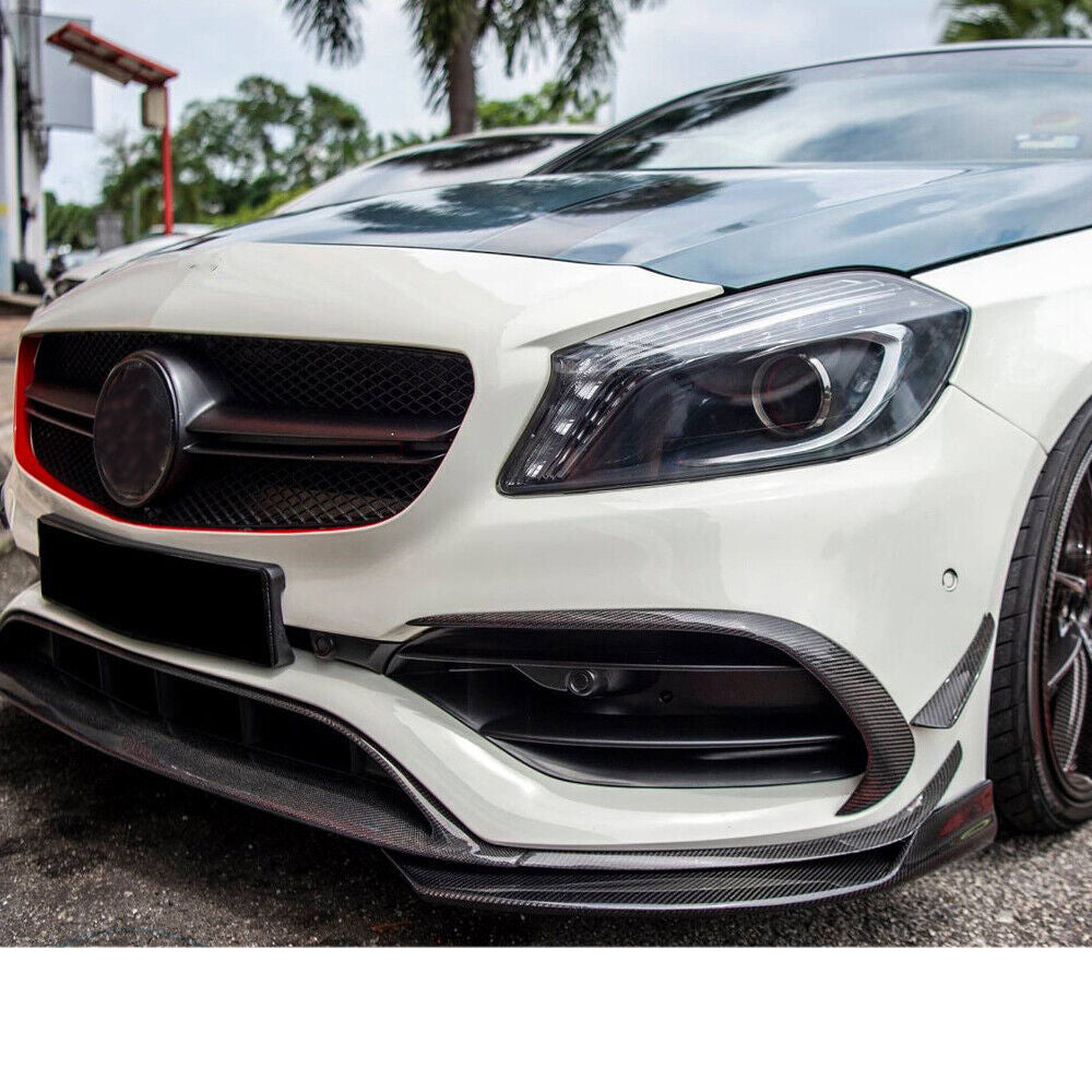 ST Style Carbon Fiber Front Splitters for Mercedes Benz GLA 45 AMG X156 Facelift (2017–2019)