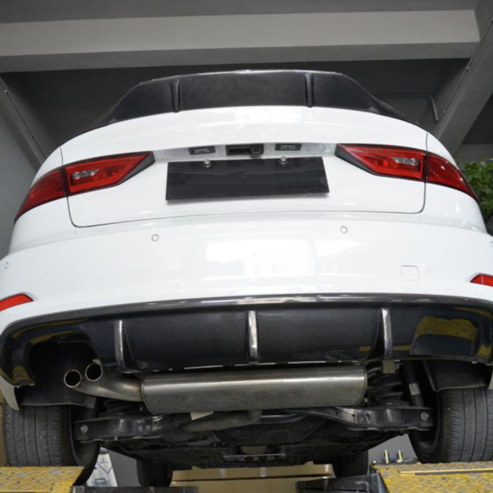 ST Style Carbon Fiber Rear Diffuser(Single Exhaust) for Audi A3/S3 8V Pre-LCI Base (2012–2016)