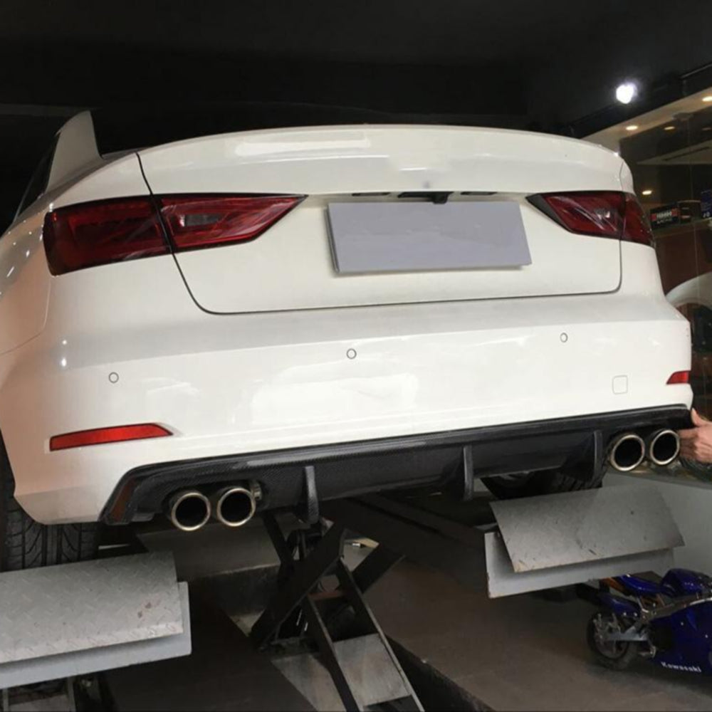ST Style Carbon Fiber Rear Diffuser(Dual Exhaust) for Audi A3/S3 8V Pre-LCI Base (2012–2016)