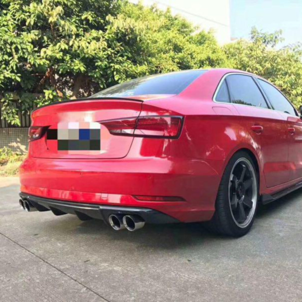 RS Style Carbon Fiber Rear Diffuser for Audi A3/S3 8.5V LCI Base (2017–2020)