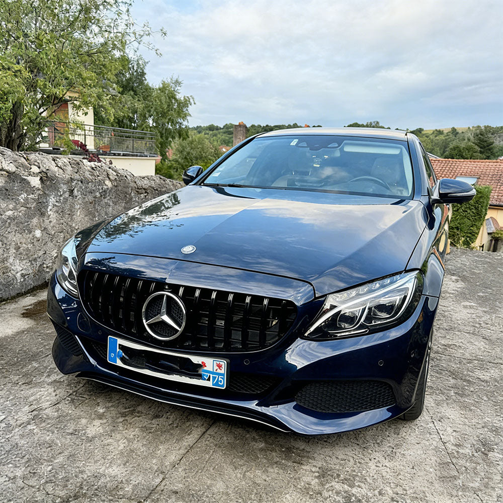 Gloss Black Front Grille For Mercedes Benz C-Class W205 Pre-Facelift (2014-2018)