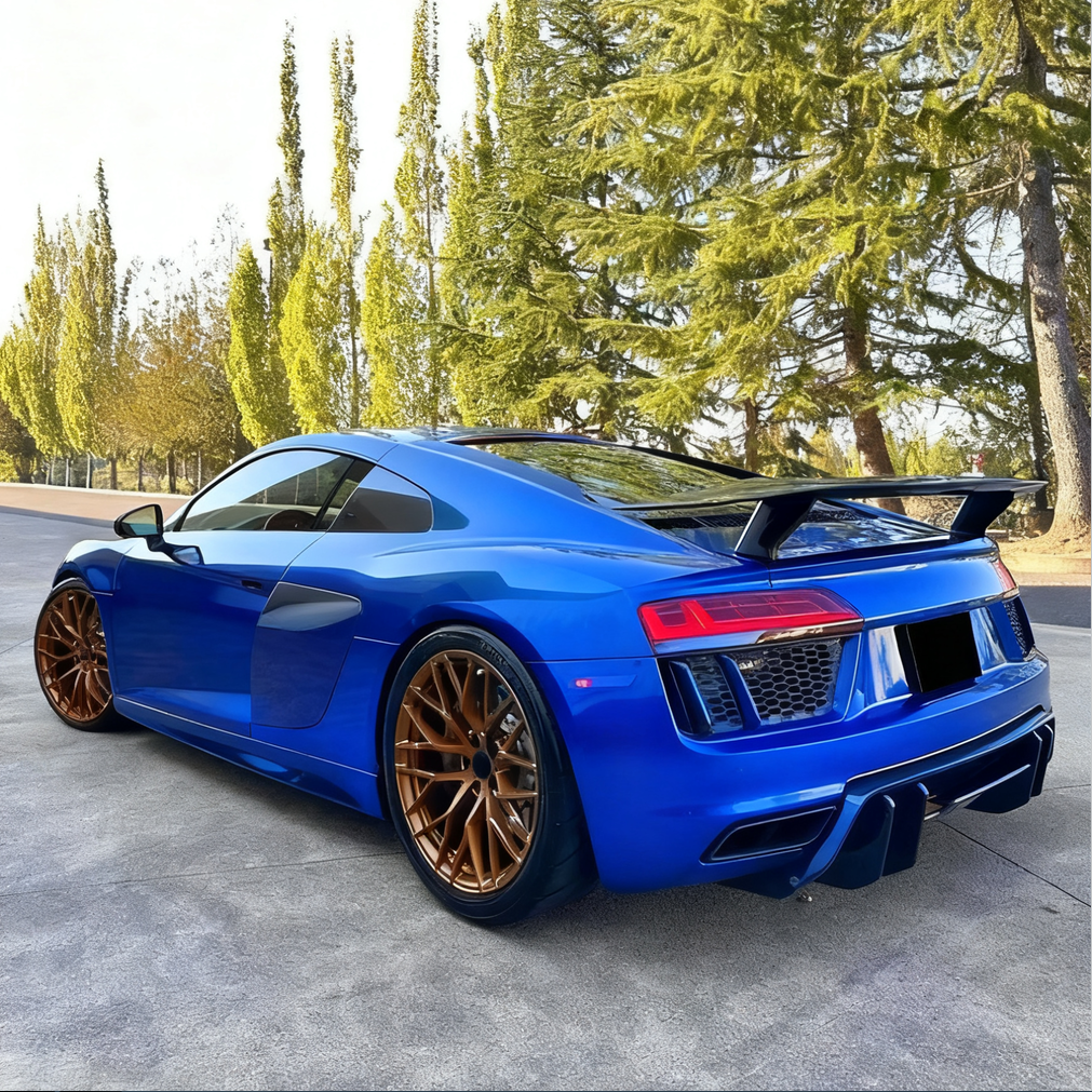 V Style Carbon Fiber Rear Trunk Spoiler For Audi R8 4S Pre‑LCI (2016–2018)