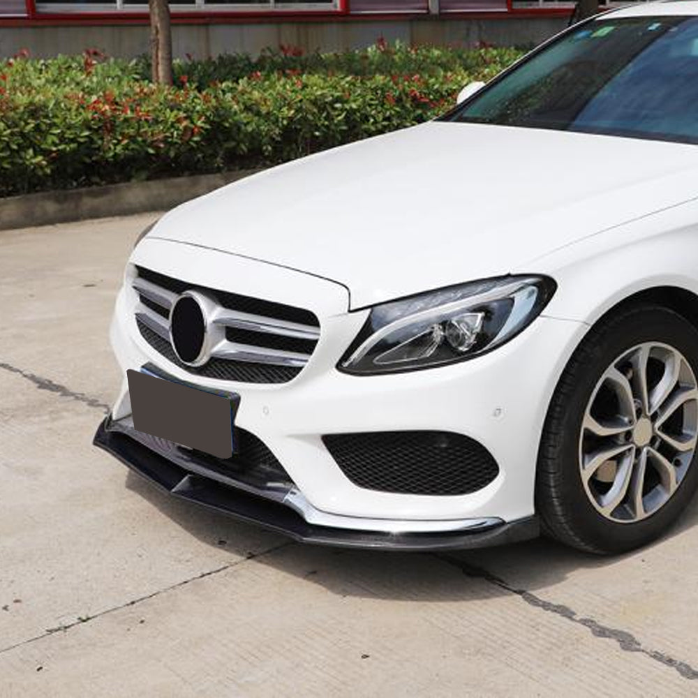 JC Style Carbon Fiber Front Lip for Mercedes Benz C‑Class W205 Sport Pre‑Facelift (2014-2018)