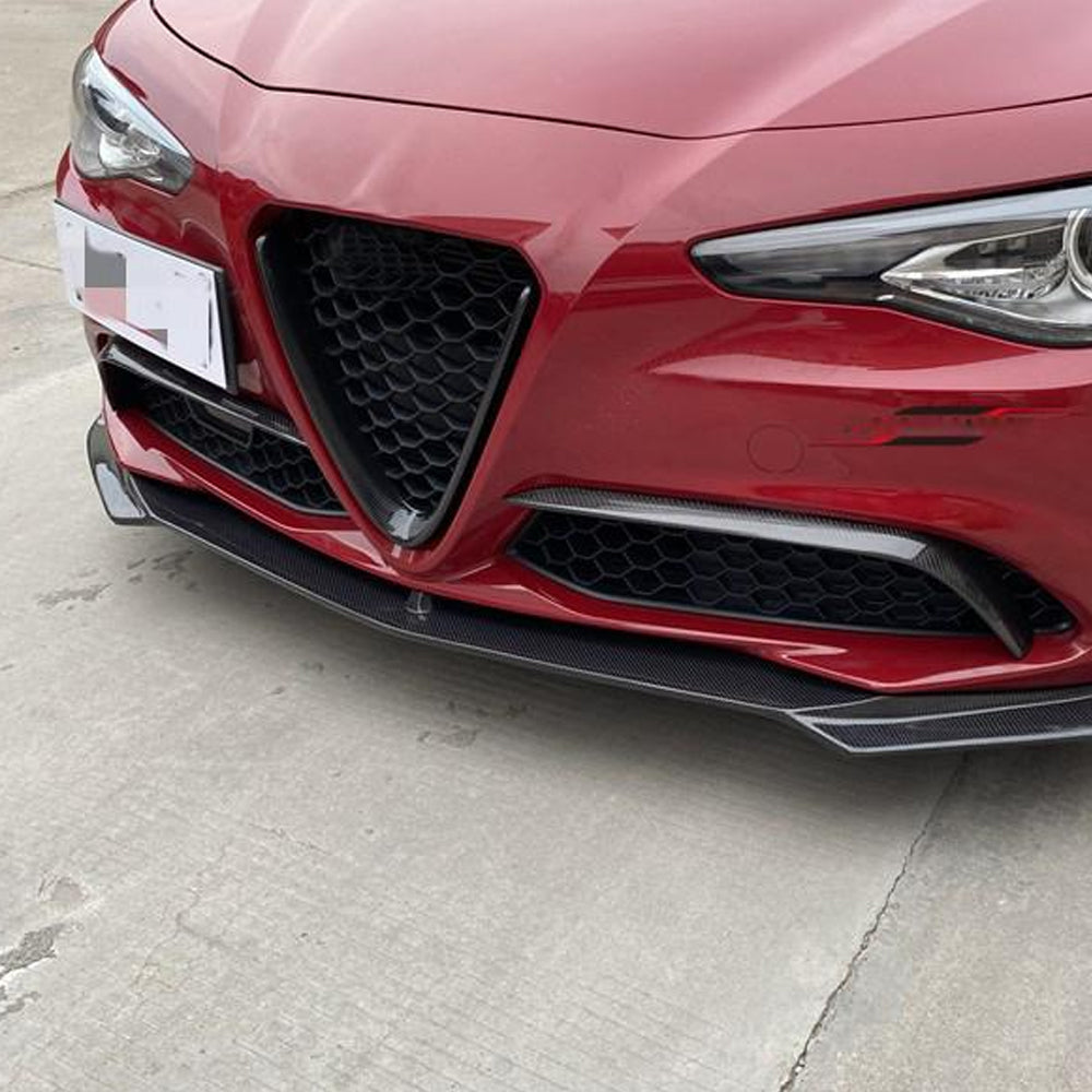 Carbon Fiber Front Bumper Splitter Canard for Alfa Romeo Giulia Base 2015-2021