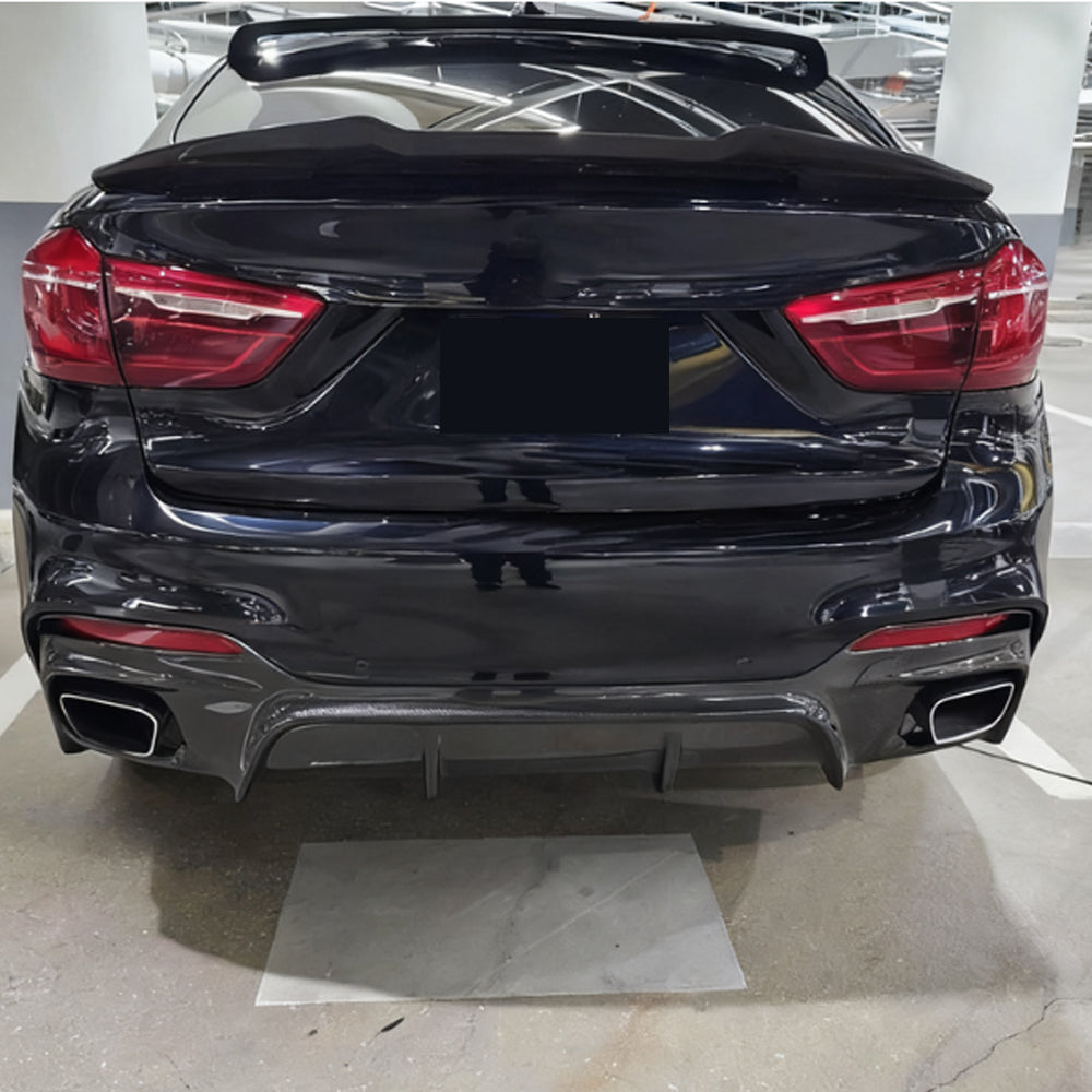 3D Style Carbon Fiber Rear Diffuser for BMW X6 F16 M Sport (2014-2019)