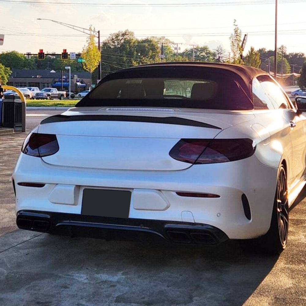 Mercedes-Benz C63 AMG Carbon Fiber Trunk Spoiler-installed on car