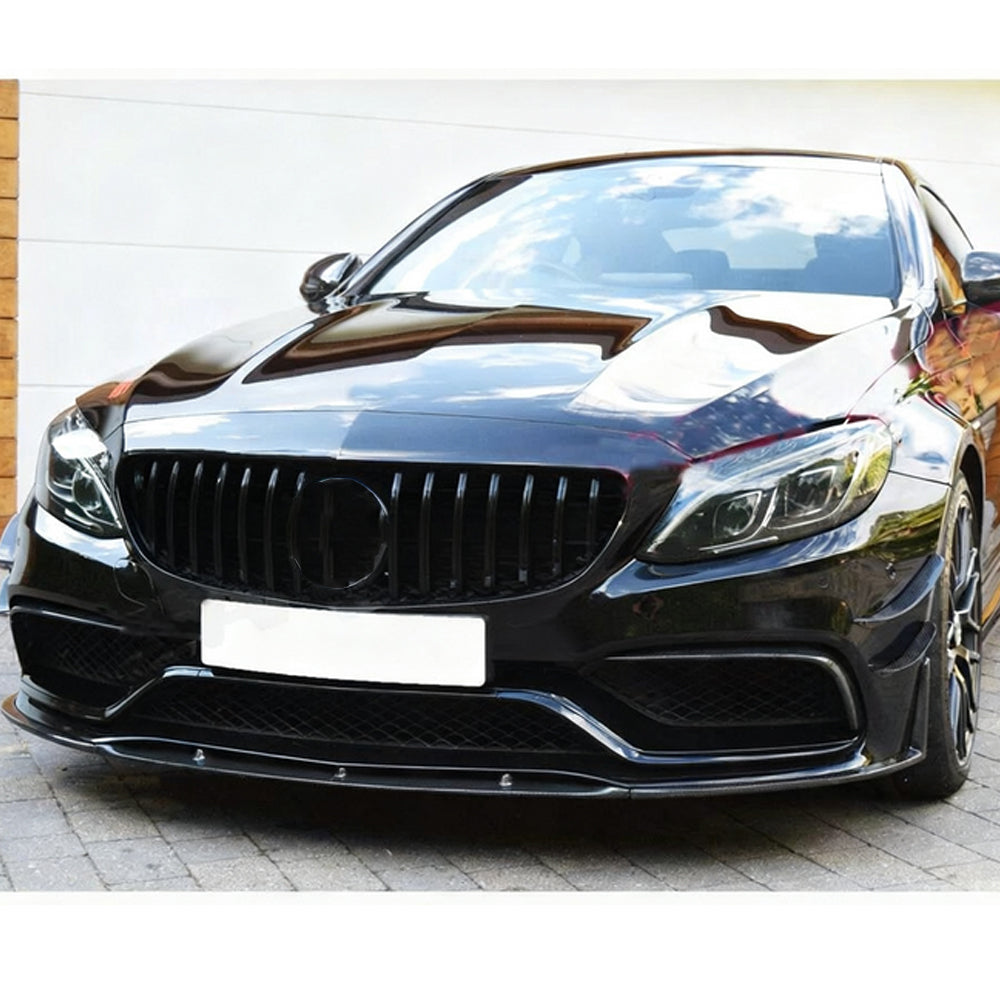 Mercedes-Benz C63 AMG W205 Carbon Fiber Front Lip-installed on car