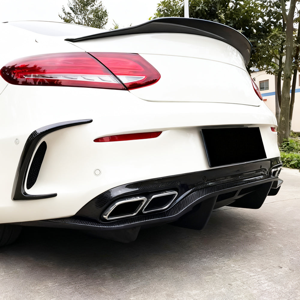 PSM Style Carbon fiber Rear Diffuser for Mercedes Benz C63 AMG W205 Pre‑Facelift Coupé (2015-2018)