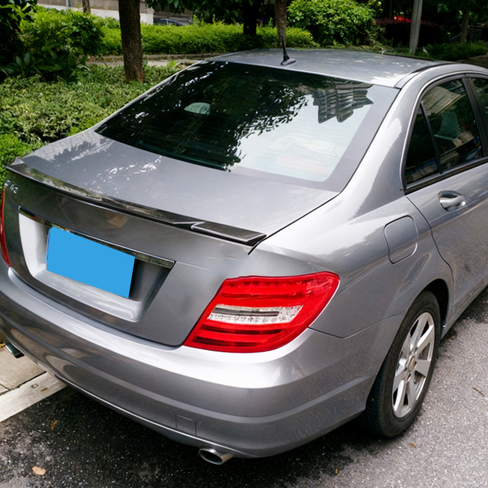 C74 Style Carbon Fiber Trunk Spoiler for Mercedes Benz C-Class W204 Sedan (2008-2015)