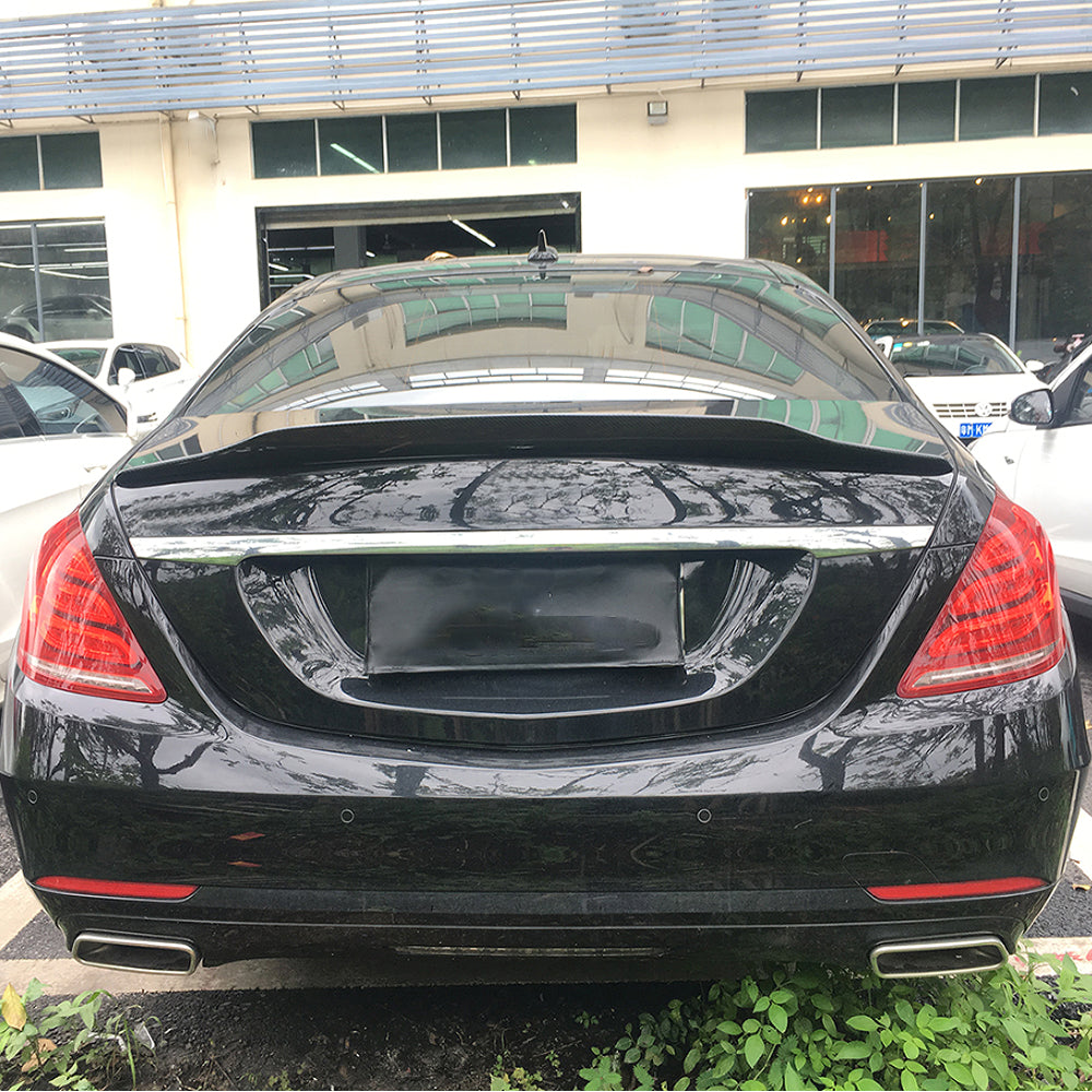 PSM Style Carbon Fiber Trunk Spoiler For Mercedes Benz S‑Class W222 Pre‑Facelift, Facelift (2014–2020)