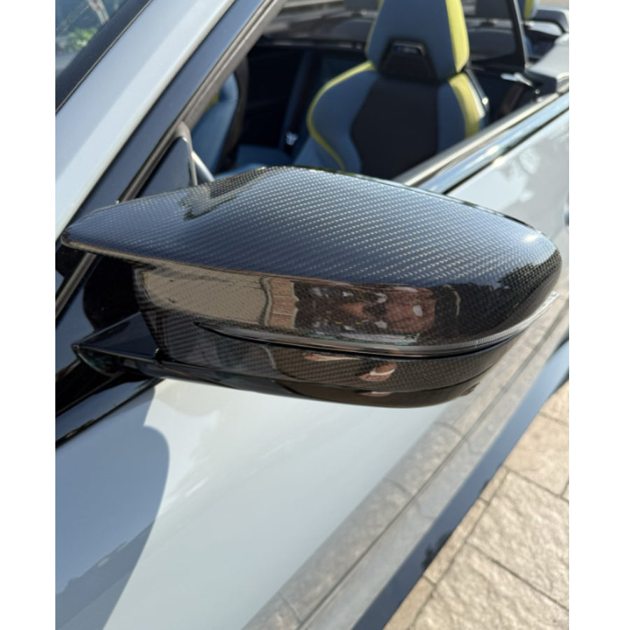ST Style Carbon Fiber Mirror Caps For BMW M3 G80/G81 ,M4 G82/G83 ,3 Series G20/G21 ,2 Series G42 Coupé (2021+)
