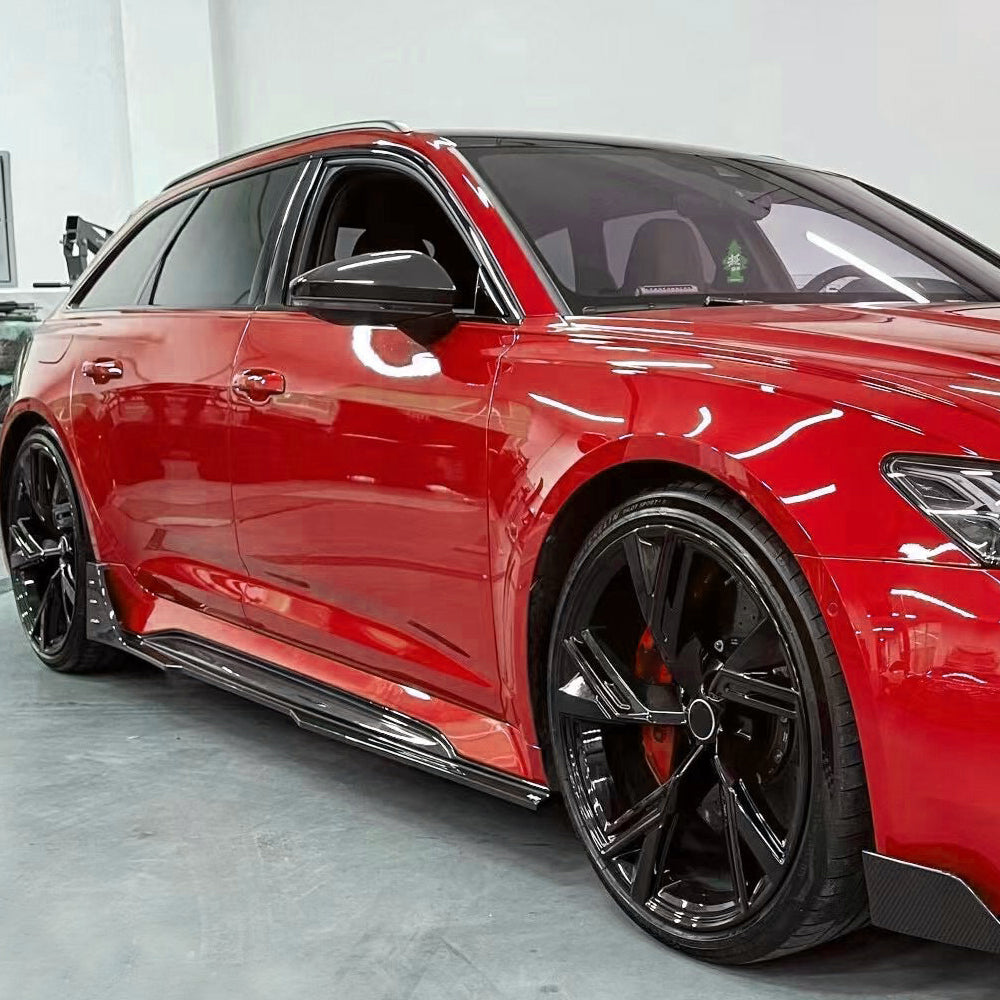 ST Style Carbon Fiber Side Skirts for Audi RS6 C8, RS7 C8 (2019–2024)