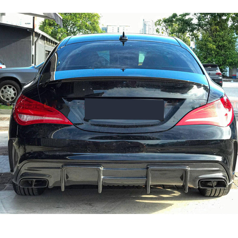 FD Style Carbon Fiber Rear Diffuser for Mercedes-Benz CLA C117 & CLA 45 AMG Pre‑Facelift & Facelift (2013–2019)