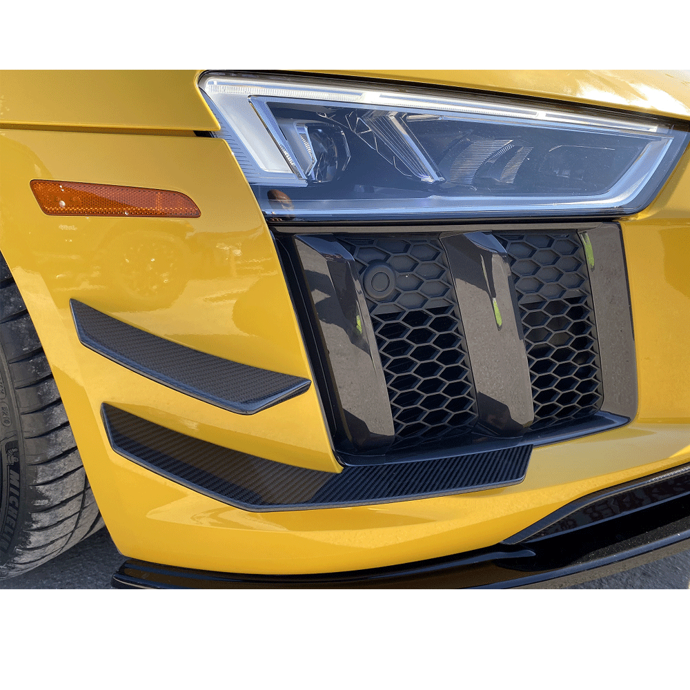 ST Style Carbon Fiber Front Canards For Audi R8 4S Pre‑LCI (2016–2018)
