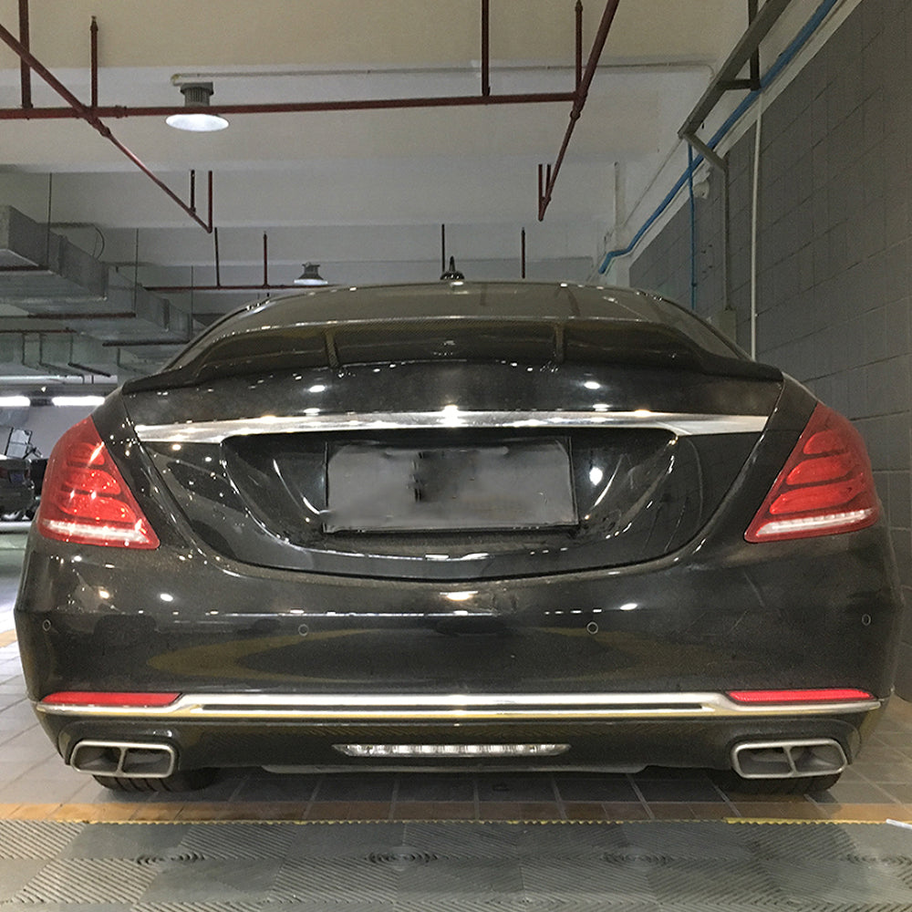 R Style Carbon Fiber Trunk Spoiler For Mercedes Benz S‑Class W222 Pre‑Facelift, Facelift (2014–2020)