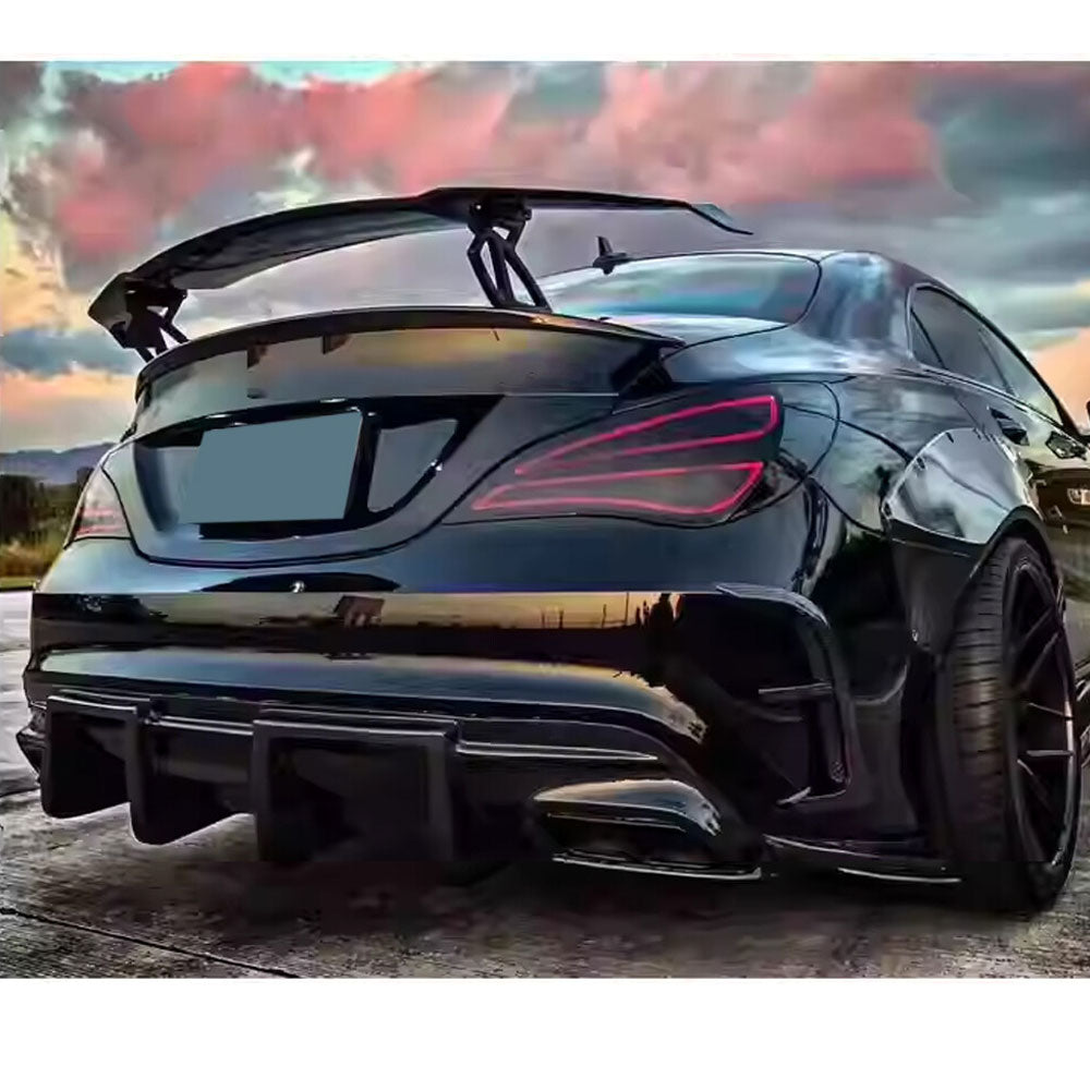 ST Style Gloss Black Rear Diffuser for Mercedes Benz CLA 45 AMG C117 Facelift & Pre‑Facelift (2014-2019)