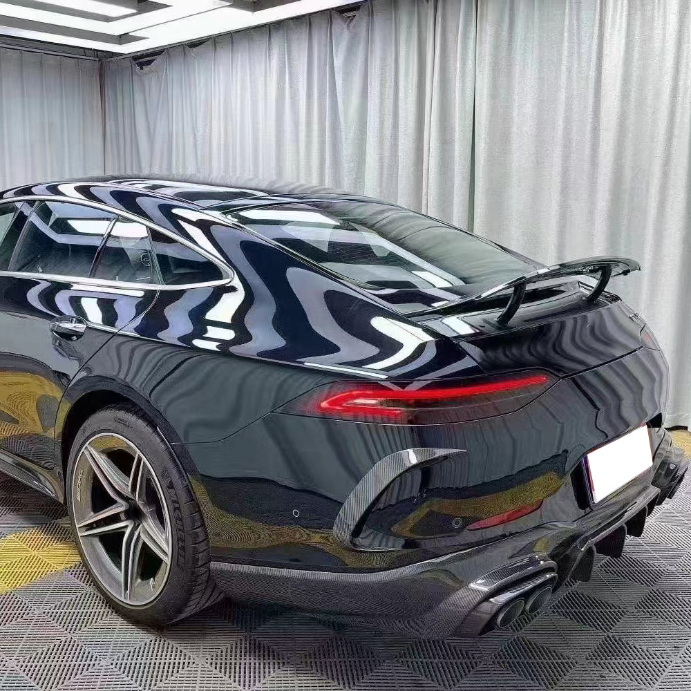 Mercedes-Benz AMG GT 4‑Door X290 Pre‑Facelift Rear Splitters carbon fiber installed