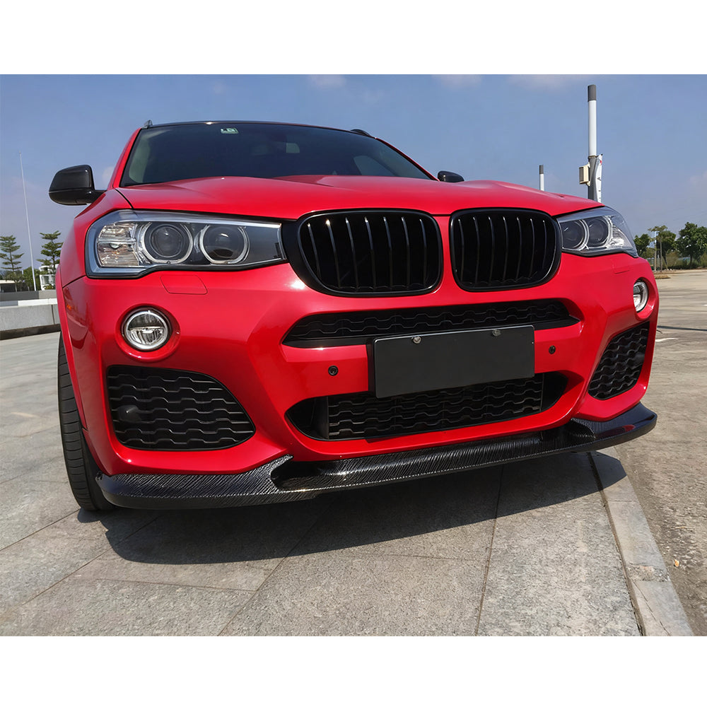 3D Style Carbon Fiber Front Lip for BMW X4 F26 M Sport (2014–2018)