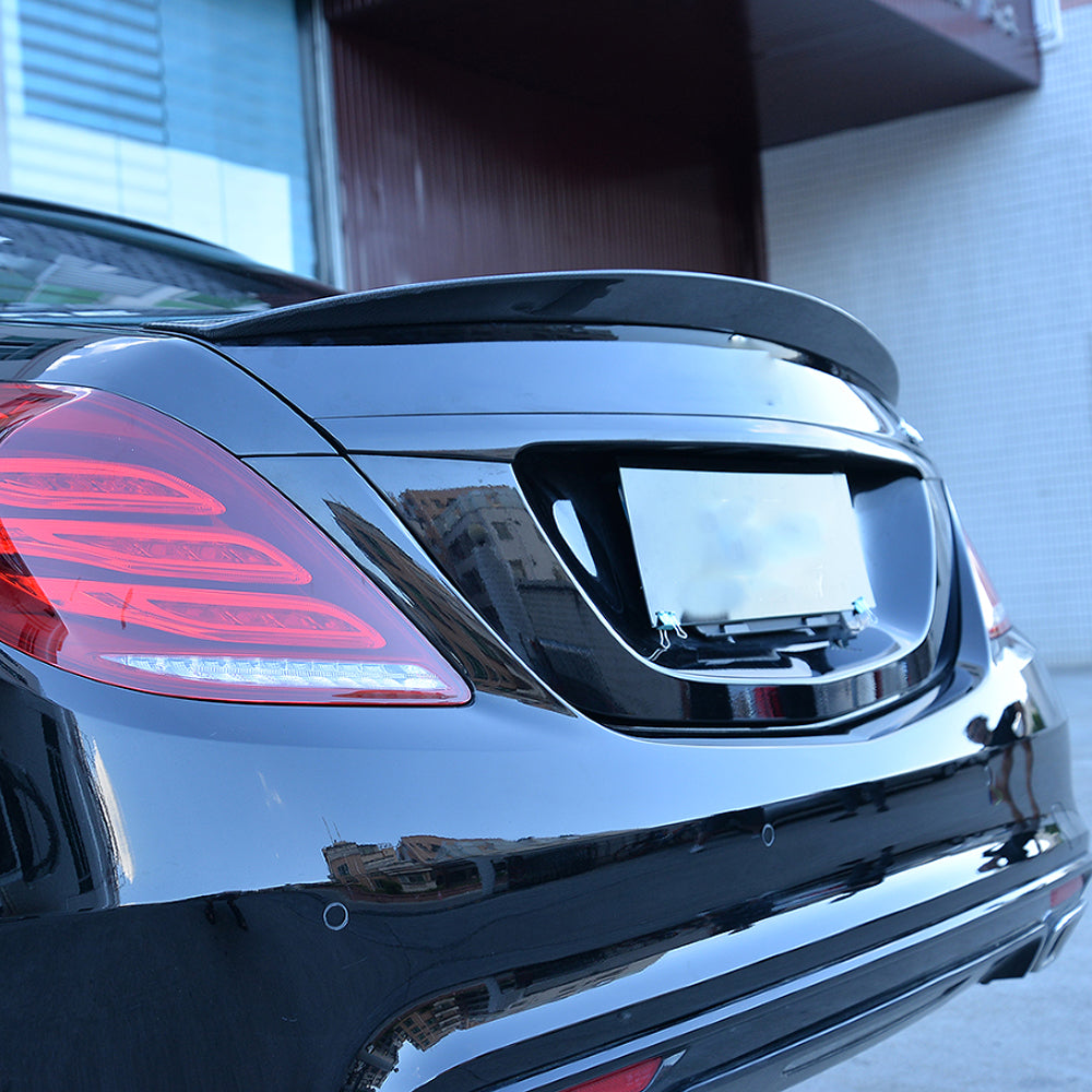 ML Style Carbon Fiber Trunk Spoiler For Mercedes Benz S‑Class W222 Pre‑Facelift (2014–2017)