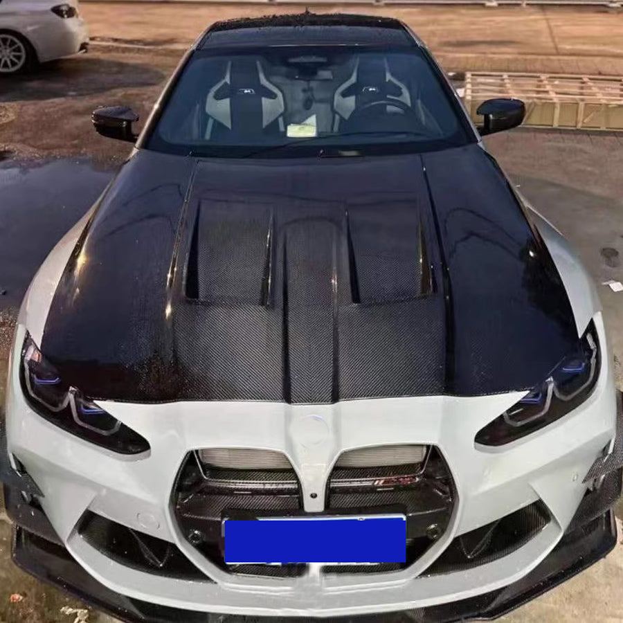 ST Style Carbon Fiber Engine Hood Cover For BMW M3 G80/G81 ,M4 G82/G83 (2021+)