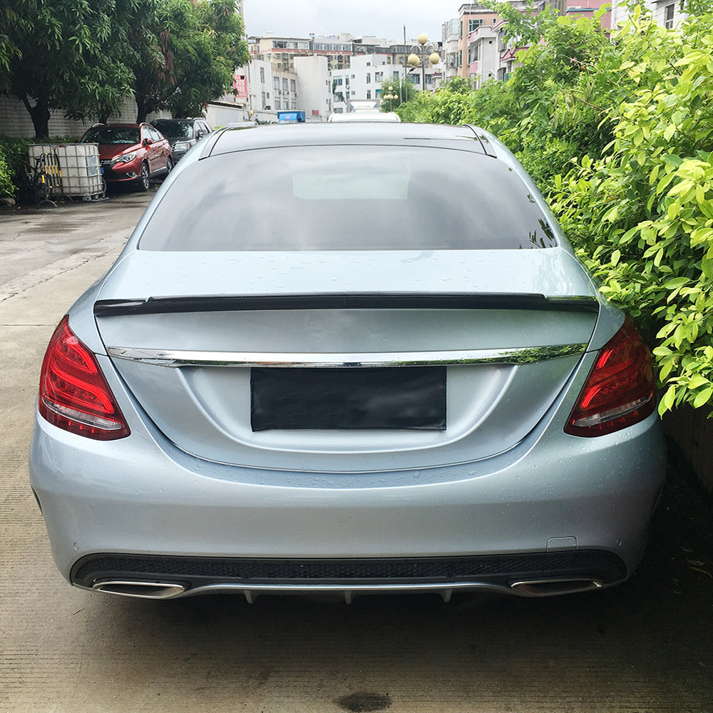 C74 style Carbon Fiber Highkick Trunk Spoiler Wing For Mercedes Benz C class W205/C43 C450 C63 AMG(2014-2018)