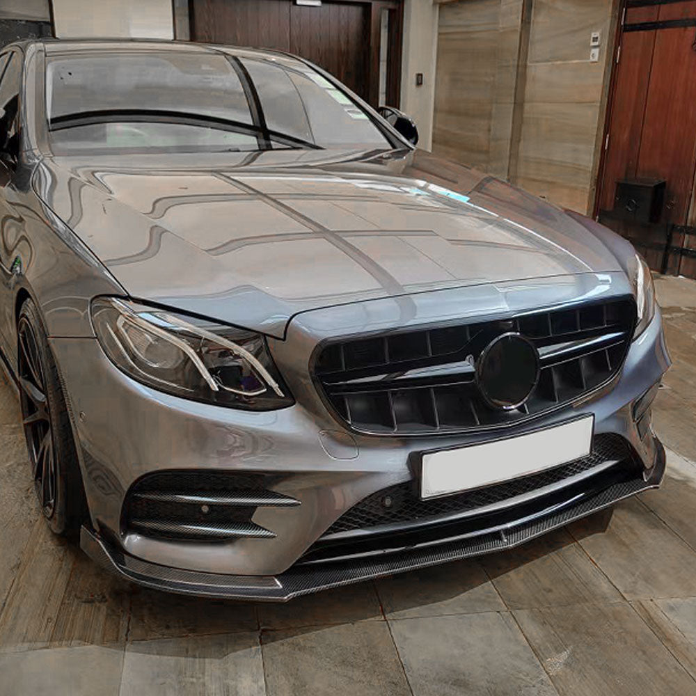 ST Style Carbon Fiber Front Lip for Mercedes Benz E-Class W213 Pre-Facelift Sedan (2016-2020)