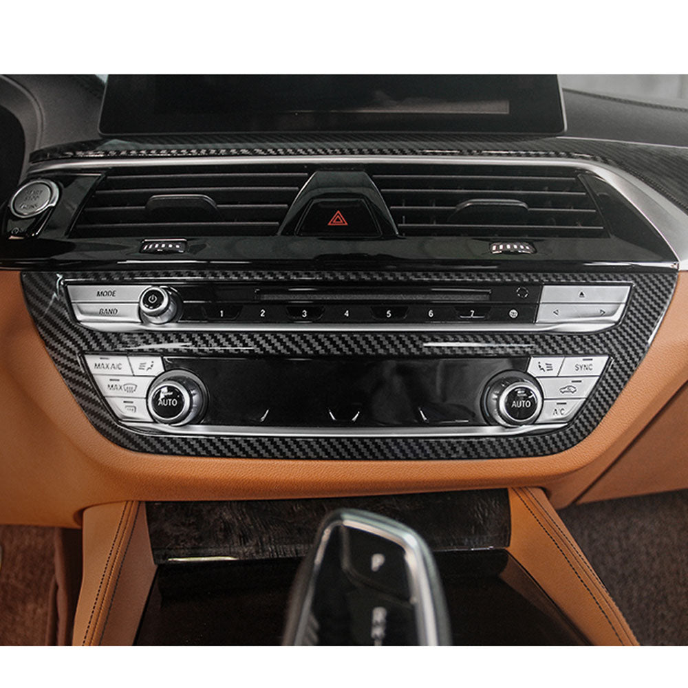 ST Style Carbon Fiber Center Console AC/CD Trims For BMW 5 Series G30 G31, F90 M5 Pre-LCI (2017-2020)