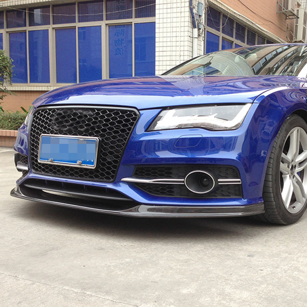 KC Style Carbon Fiber Front Lip For Audi A7 / S7 C7 Pre‑LCI (2010–2014)