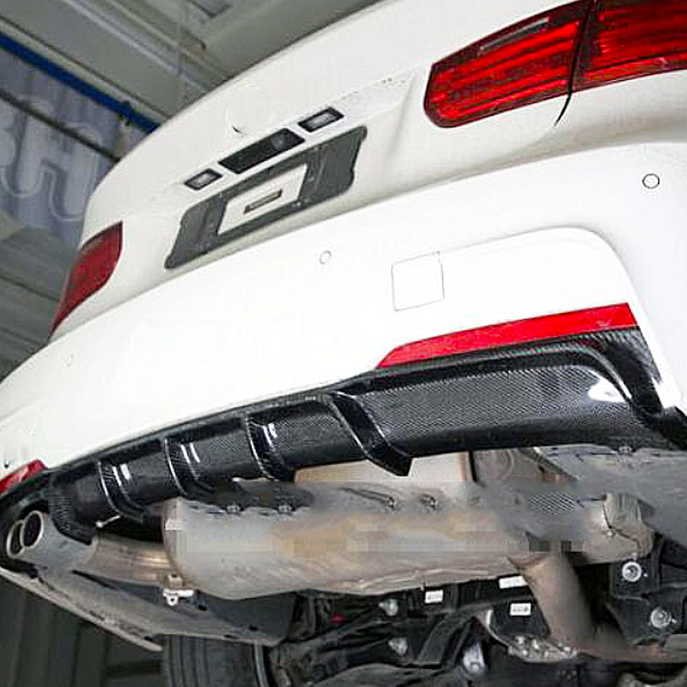 ST Style Carbon Fiber Rear Diffuser for BMW 3 Series F30 M Sport (2012-2019) Twin Muffler Single Outlet