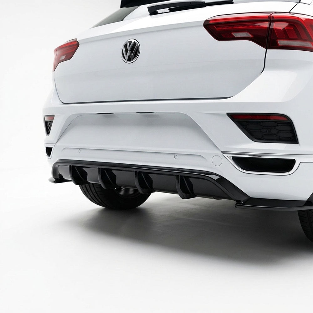 Gloss Black Rear Diffuser for Volkswagen T-Roc Facelift (2017-2021)
