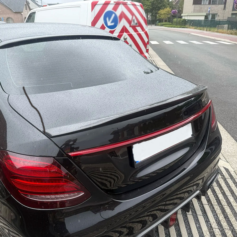 PSM Style Carbon Fiber Trunk Spoiler for Mercedes Benz E-Class W213, E63 AMG W213 Pre-Facelift Sedan (2016-2020)