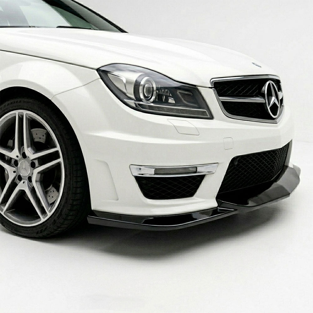 Gloss Black Front Lip for Mercedes-Benz C63 AMG W204 Facelift(2011-2015)