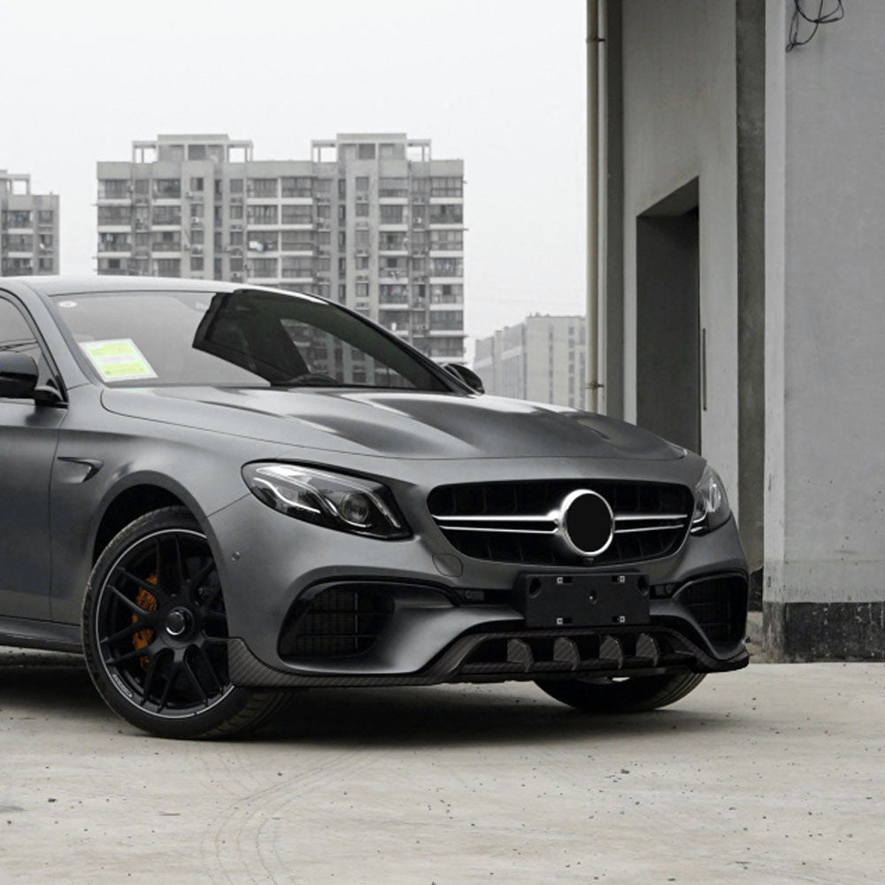 ST Style Carbon Fiber Front Lip for Mercedes Benz E63 AMG W213 Pre-Facelift Sedan (2017-2020)