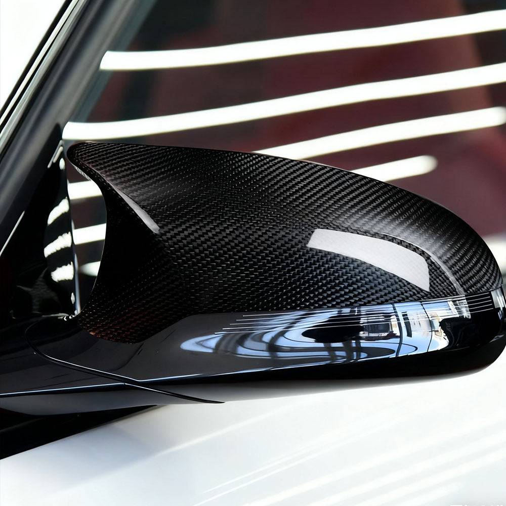 LHD Carbon Fiber Mirror Caps for BMW M2 F87 Competition (2018-2021), M3 F80, M4 F82/F83 (2014-2020)