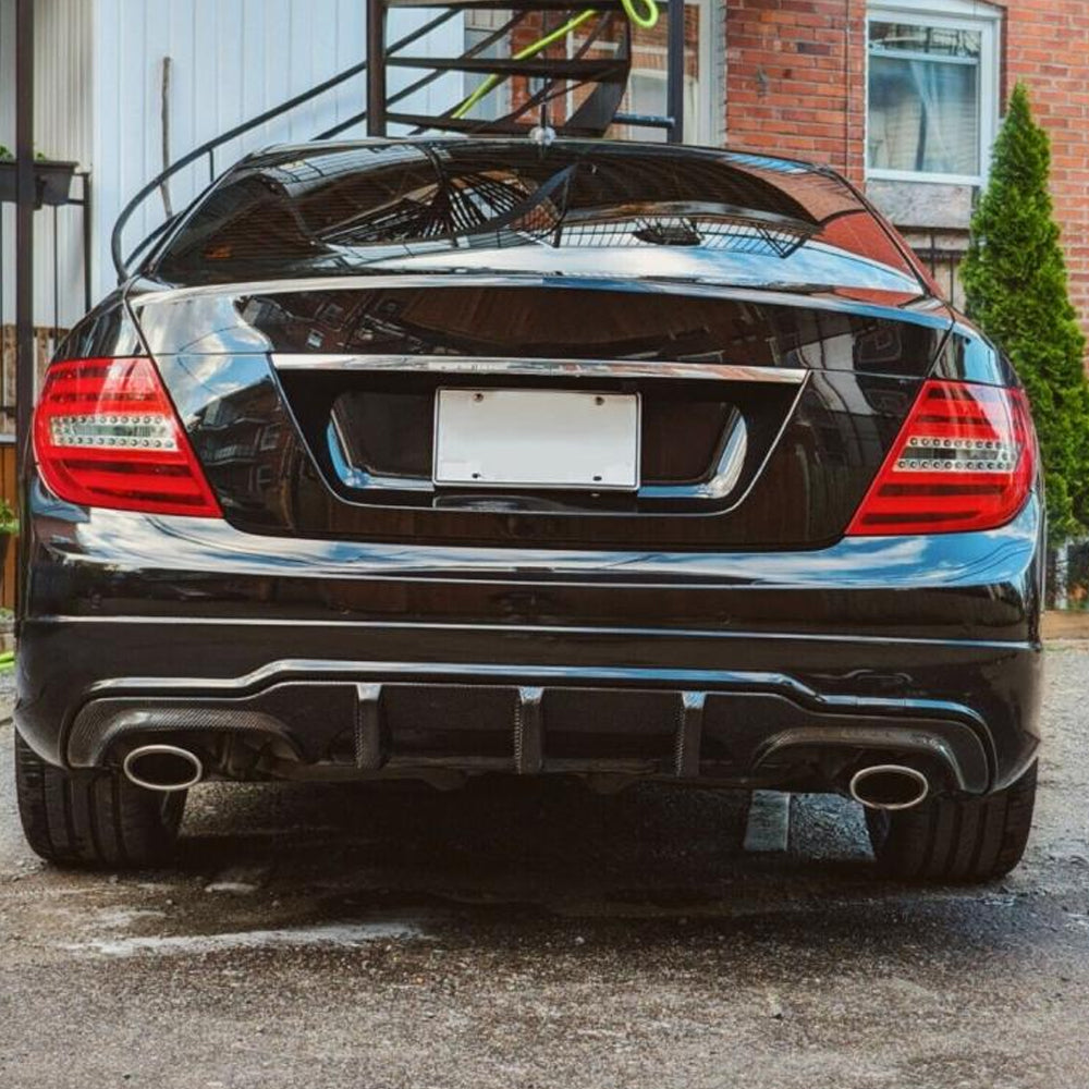 ST Style Carbon Fiber Rear Diffuser for Mercedes-Benz C63 W204 Facelift (2011-2015)