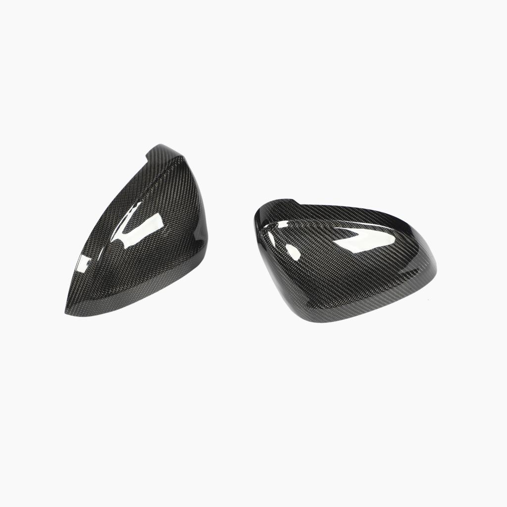 Carbon Fiber REPLACEMENT Mirror Caps For Audi A5 / S5 B9 Pre-LCI, A4 / S4 B9 Pre-LCI (2017–2019) (With Lane Assist)