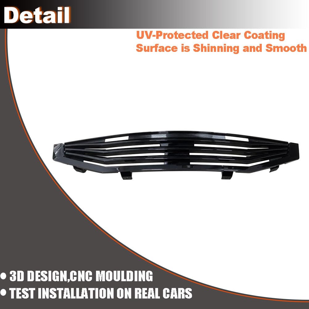 Gloss Black Front Bumper Hood Grille Compatible with Honda Accord 2Dr Coupe 2008-2010 Front Kidney Grille