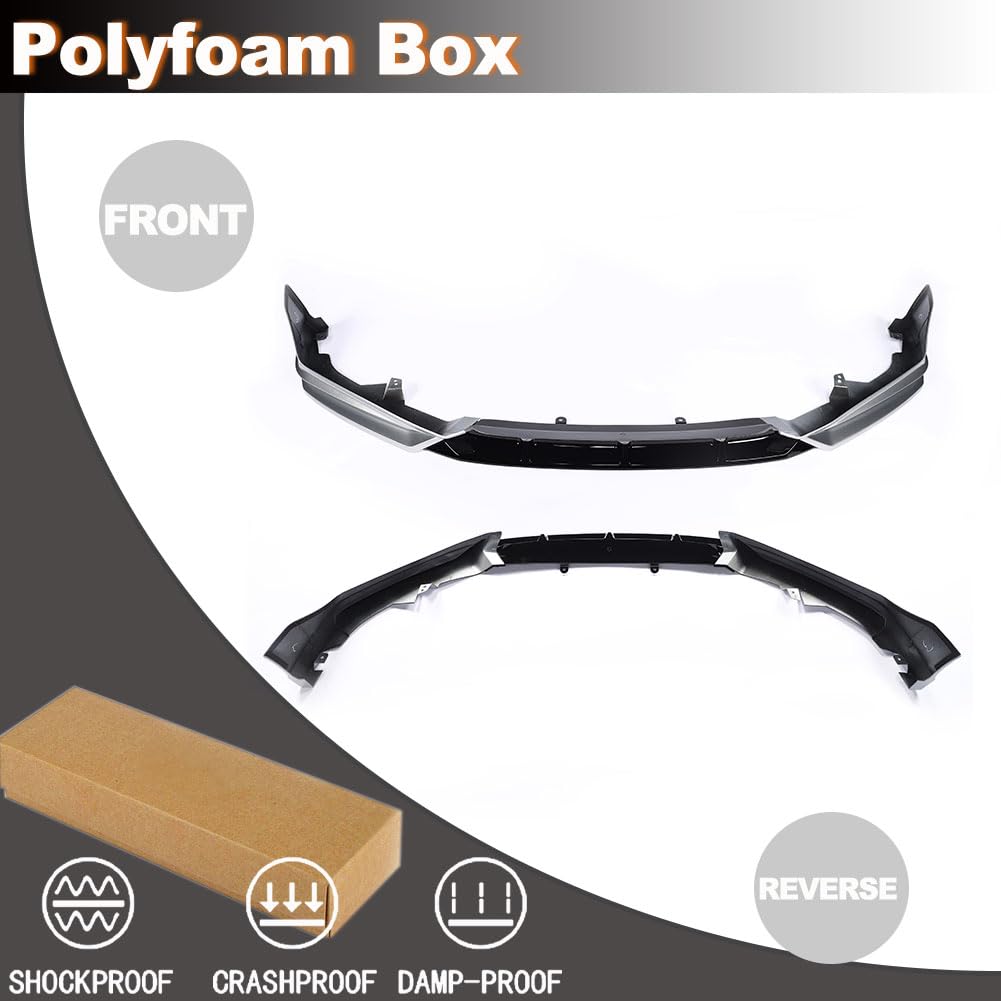Front Bumper Lip Splitter for Honda Accord 2021-2022 Silver | Front Lip Splitter Air Dam Bumper Protection Spoiler Splitter 3
