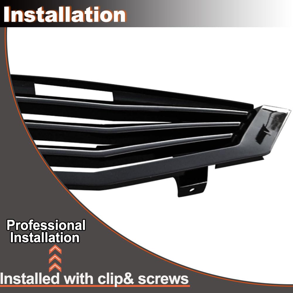 Gloss Black Front Bumper Hood Grille Compatible with Honda Accord 2Dr Coupe 2008-2010 Front Kidney Grille