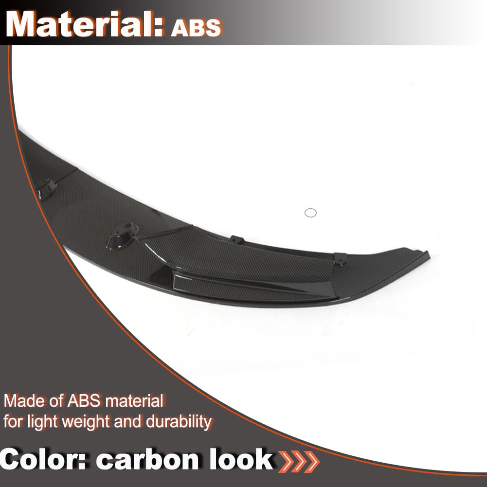 Carbon Pattern Front Lip for BMW 5 Series F10 M Sport 2011-2016 Front Bumper Lip ABS Auto Chin Spoiler Splitter Protector