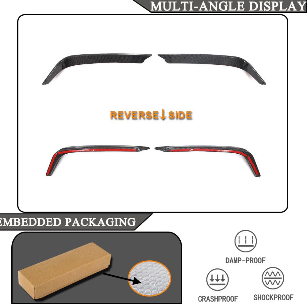 Real Carbon Fiber Front Canards Kit for Alfa Romeo Giulia Base Sedan 2015-2023 Front Bumper Headlight Eyelids Eyebrows Covers