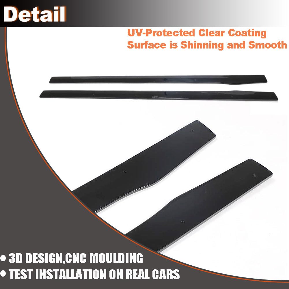 Gloss Black Side Skirts Compatible with Mercedes Benz C-Class W205 C205 2015-2018 A205 C300 C400 Sport C43 C63 AMG 2Door 4Doo