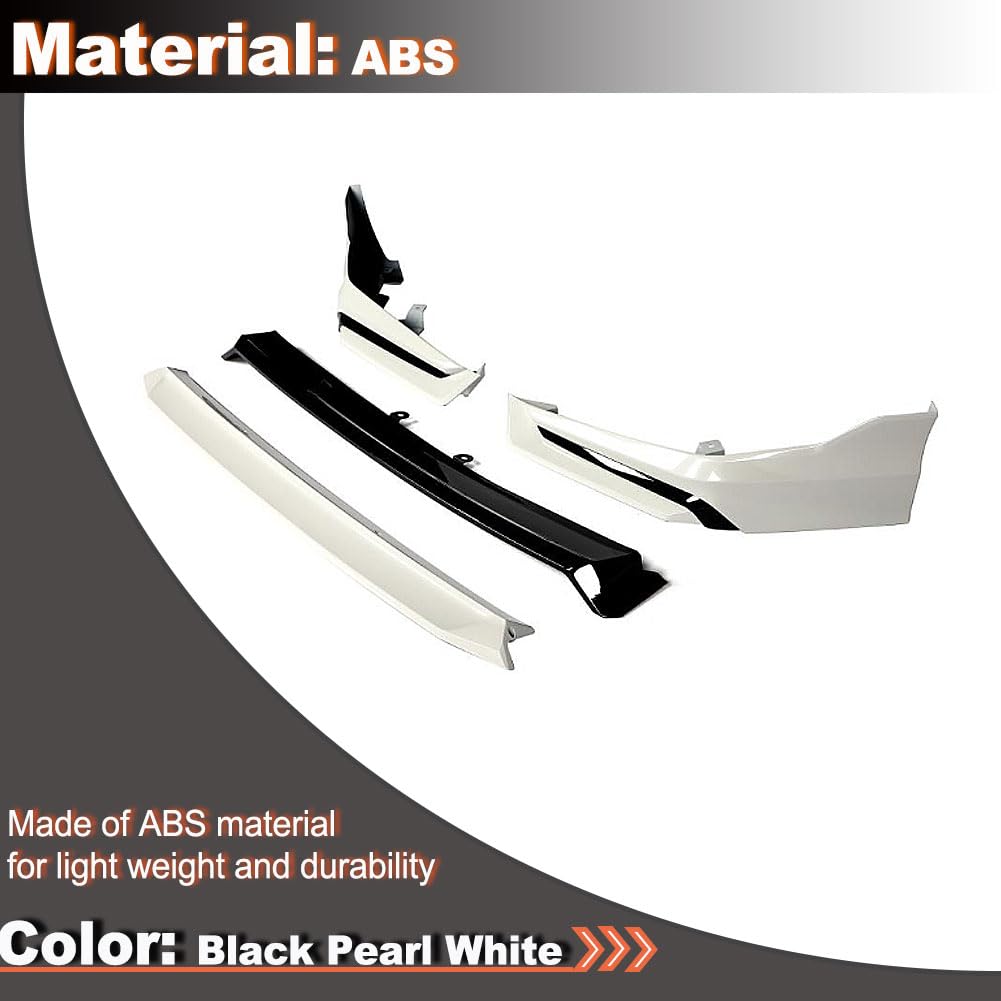 Front Lip Spoiler for Honda Civic 11th Sedan Hatch 2022-2024 White Pearl | 2022 2023 2024 Lower Chin Bumper Spoiler Splitter
