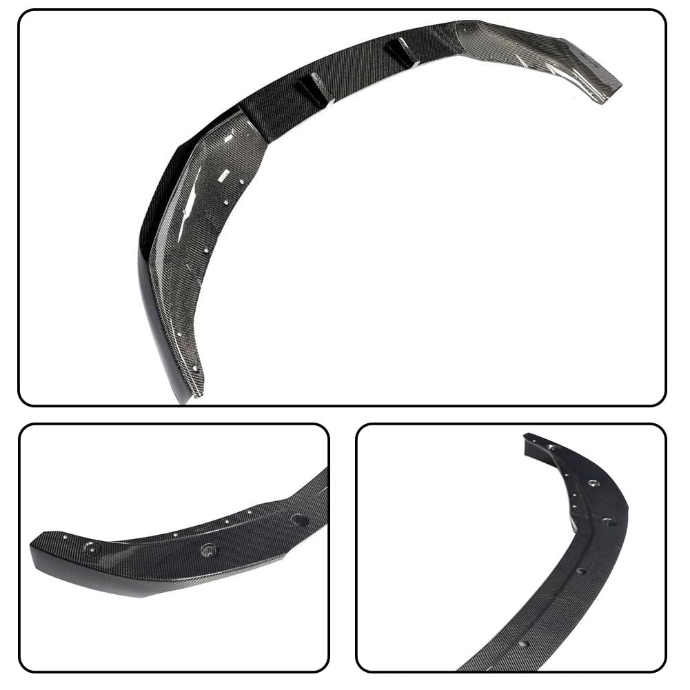 Real Carbon Fiber Front Lip Compatible with BMW 5 Series G30 530i Base Sedan 4-Door LCI 2021-2023 Chin Spoiler Splitter Prote