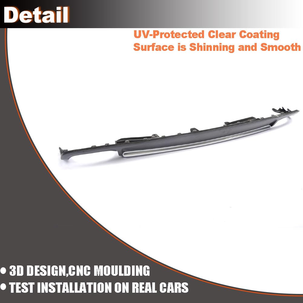 Rear Diffuser Compatible with Audi A4 B8 2009 2010 2011 2012 Replacement PU Rear Bumper Lip Diffuser Body Kit (with Bright Ri