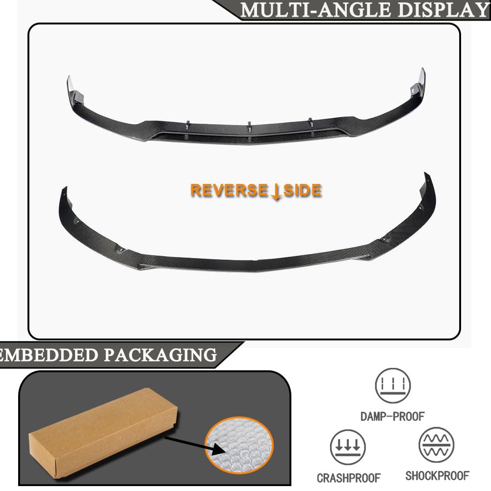 Real Carbon Fiber Front Lip for Mercedes Benz C Class W205 C63 AMG Sedan 2015-2019 Front Bumper Lip Chin Spoiler Splitter Pro