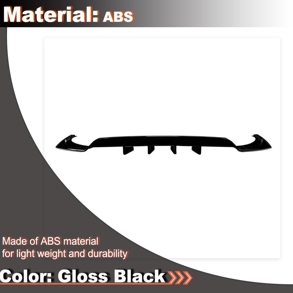3PCS Gloss Black Rear Bumper Diffuser Lip for Audi Q8 4M Sline 2019-2023 | ABS Lower Spoiler Bumper Guard Body Kit Lightweigh