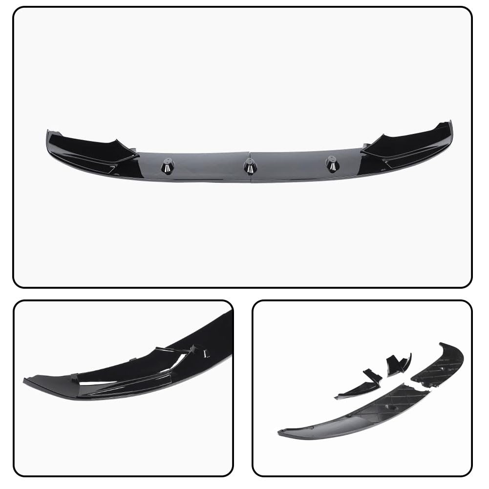 F10 Gloss Black Front Lip for BMW 5 Series F10 M Sport Sedan 2011-2016 | 520i 528i 530i 535i 550i ABS Auto Chin Spoiler Split