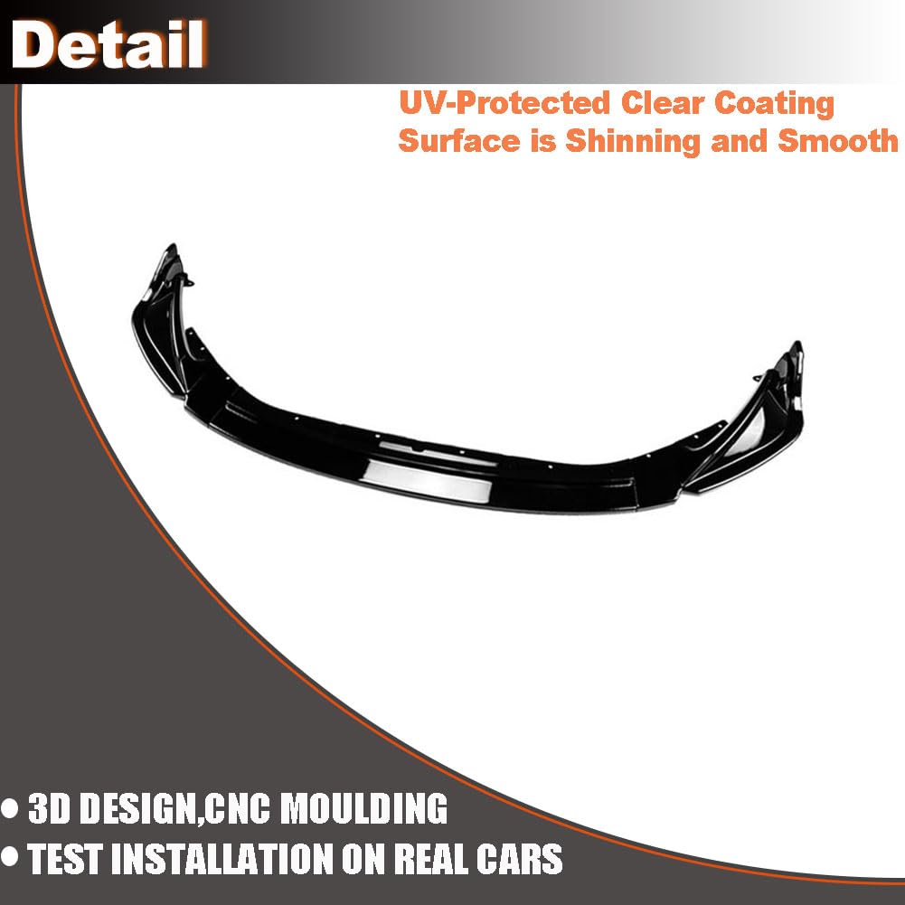 Gloss Black Front Lip Spoiler Compatible with BMW G80 M3 G82 M4 2021-2026 ABS Car Front Splitters Body Kit Trim Protection