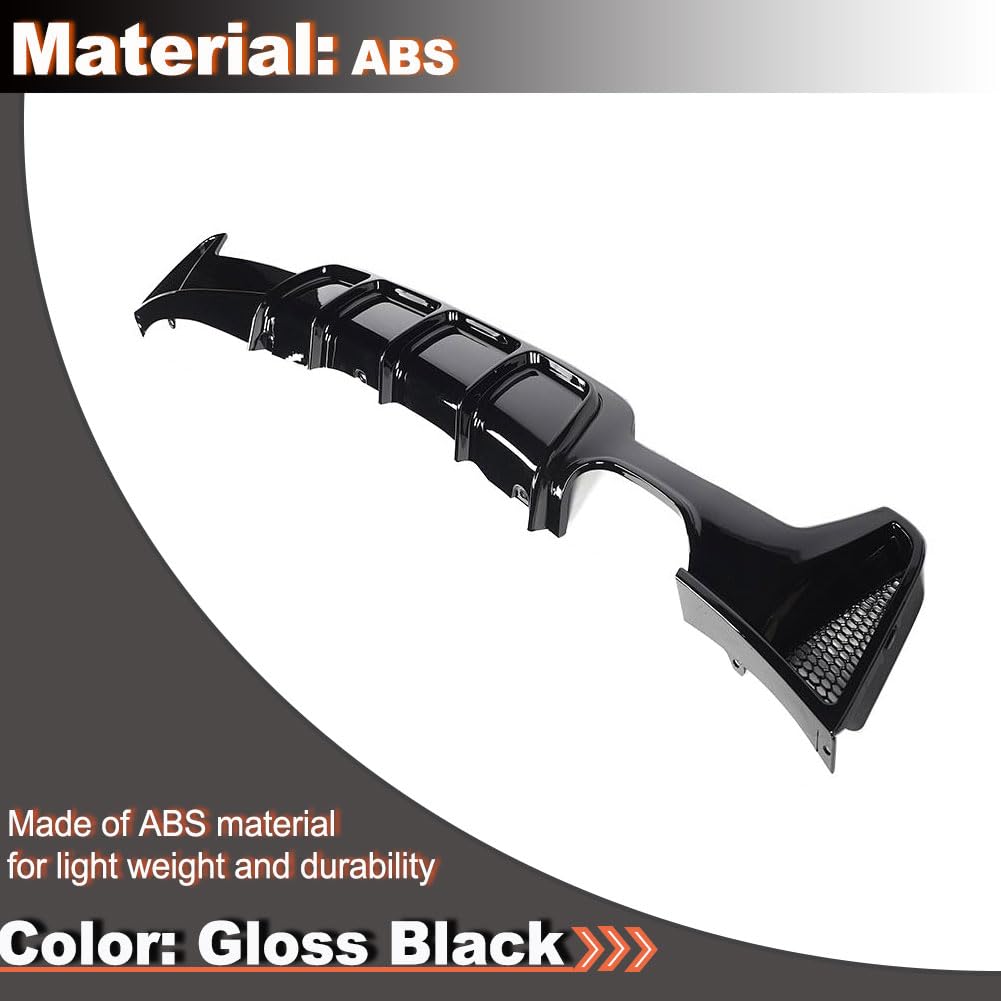 Gloss Black ABS Rear Diffuser for BMW F32 F33 F36 M Sport 2014-2020 | 420i 428i 435i 440i Lower Bumper Lip Spoiler Body Kit F